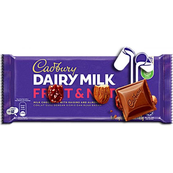 Cadbury Dairy Milk Fruit & Nut Chocolate Bar 160 gm